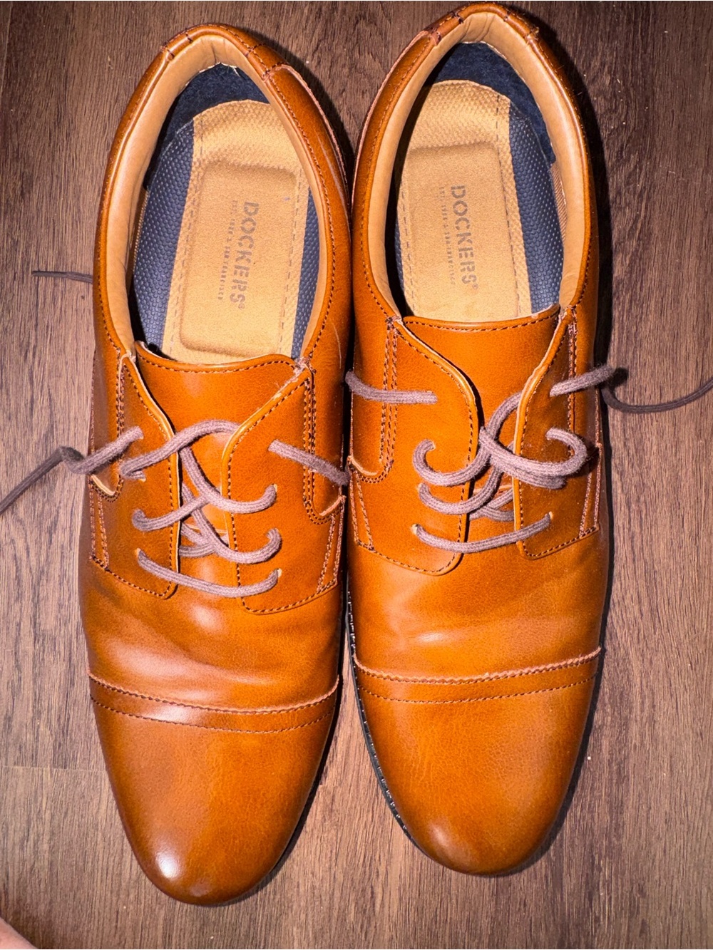 Dockers Men's Tan Leather Lace-Up Dress Shoes 11W
